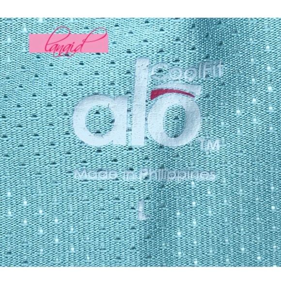 Alo CoolFit Short Sleeve Seafoam Anti-Bacterial Exercise Running Workout Top L - Picture 2 of 5